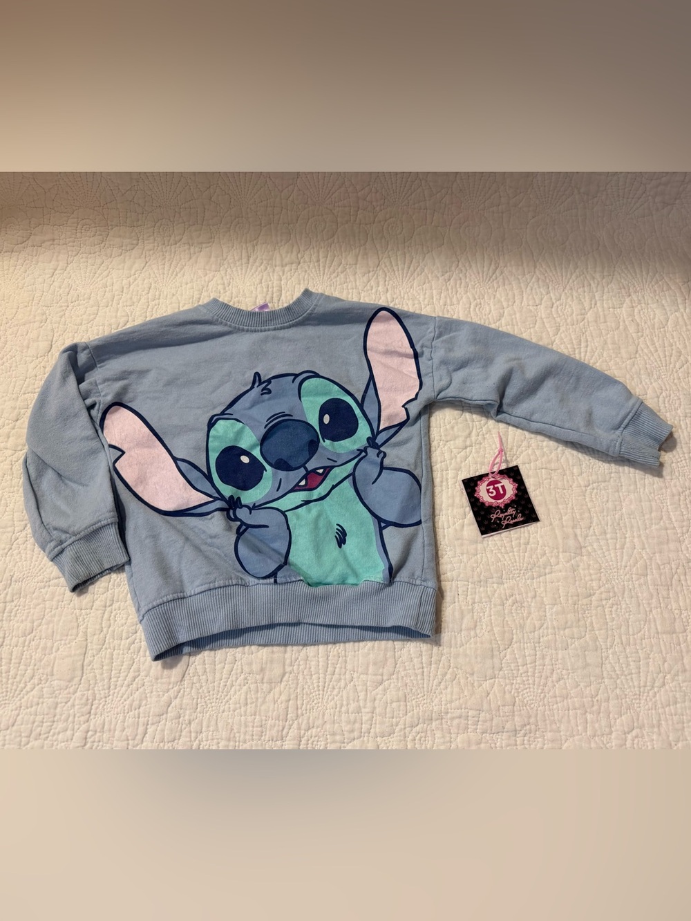 Disney Light Blue & Mint Stitch Pullover Sweatshirt - Kids
